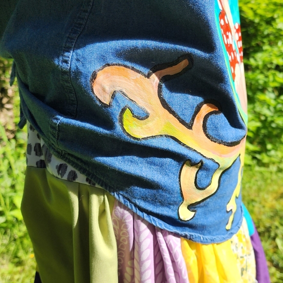 🍄🍄🍄 BONGO custom hand painted upcycled mushroom button down jacket - Picture 7 of 16